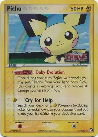 Pichu 21/108 (Power Keepers)  - Reverse Holofoil | Good Games Adelaide SA