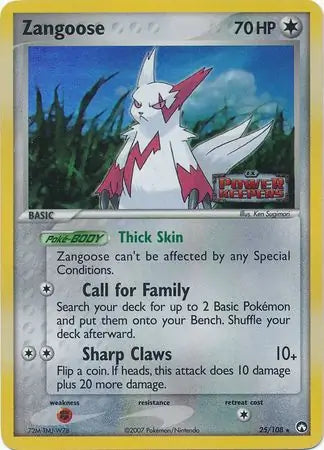 Zangoose 25/108 (Power Keepers)  - Reverse Holofoil | Good Games Adelaide SA