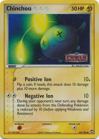 Chinchou 49/108 (Power Keepers)  - Reverse Holofoil | Good Games Adelaide SA