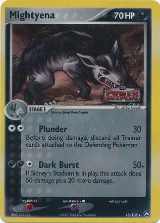 Mightyena 18/108 (Power Keepers)  - Reverse Holofoil | Good Games Adelaide SA