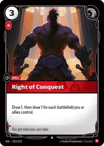 Right of Conquest 015/219 (Unleashed)  | Good Games Adelaide SA