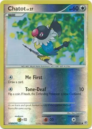 Chatot 74/130 (Diamond and Pearl)  - Reverse Holofoil | Good Games Adelaide SA