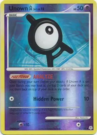 Unown A 65/130 (Diamond and Pearl)  - Reverse Holofoil | Good Games Adelaide SA