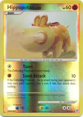 Hippopotas 51/130 (Diamond and Pearl)  - Reverse Holofoil | Good Games Adelaide SA