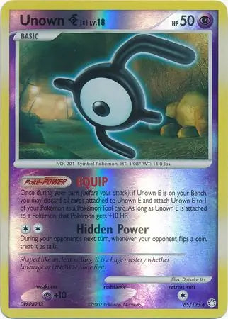 Unown E 65/123 (Mysterious Treasures)  - Reverse Holofoil | Good Games Adelaide SA