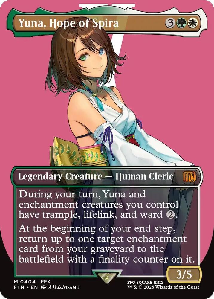 Yuna Hope of Spira Borderless (Dupe) 404 (FINAL FANTASY)  - Foil | Good Games Adelaide SA