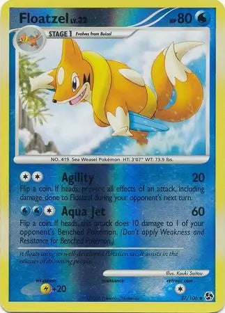 Floatzel 37/106 (Great Encounters)  - Reverse Holofoil | Good Games Adelaide SA