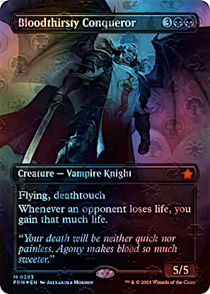 Bloodthirsty Conqueror Borderless Mana Foil 383 (Foundations)  - Foil | Good Games Adelaide SA