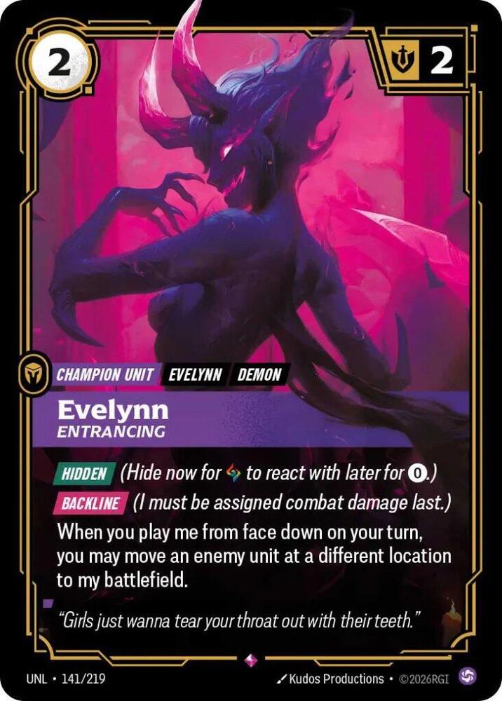 Evelynn - Entrancing 141/219 (Unleashed)  - Foil | Good Games Adelaide SA