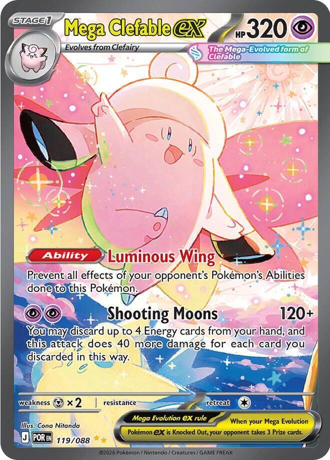Mega Clefable ex 119/088 (ME03: Perfect Order)  - Holofoil | Good Games Adelaide SA