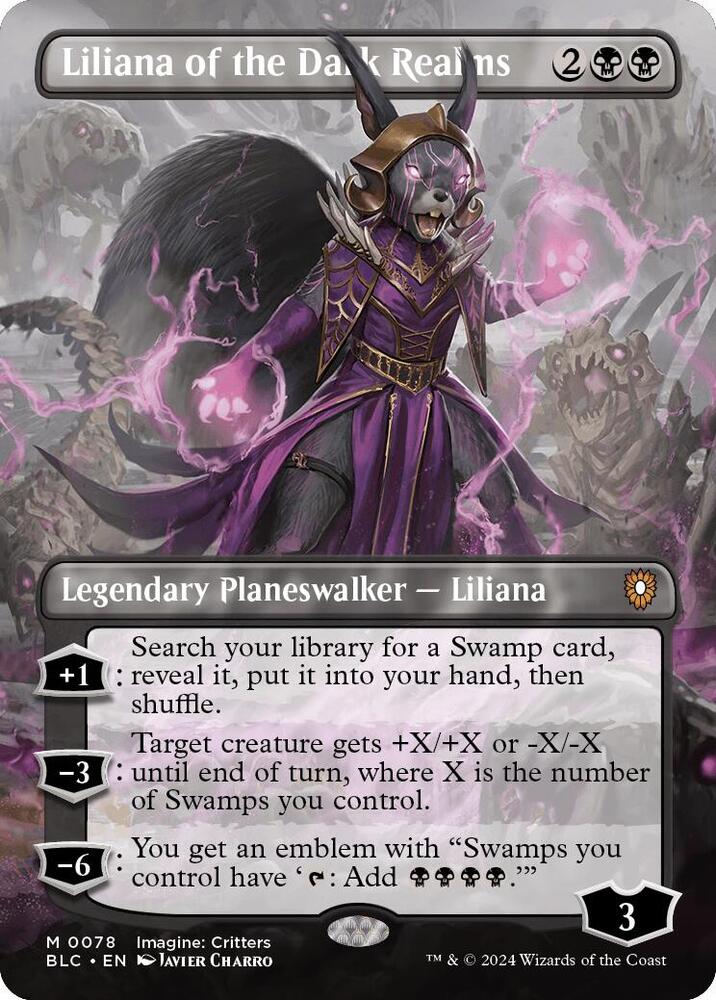 Liliana of the Dark Realms Borderless (Dupe) 78 (Commander: Bloomburrow)  - Foil | Good Games Adelaide SA