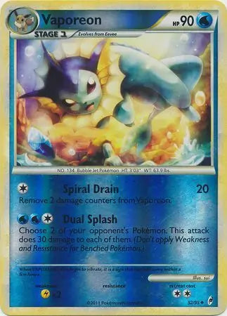 Vaporeon 52/95 (Call of Legends)  - Reverse Holofoil | Good Games Adelaide SA