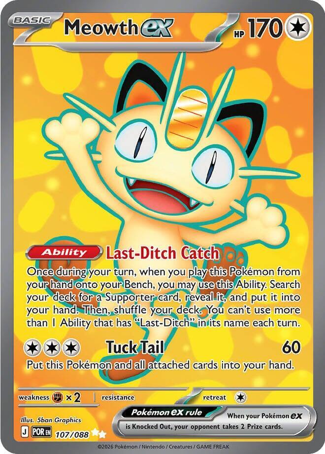 Meowth ex 107/088 (ME03: Perfect Order)  - Holofoil | Good Games Adelaide SA