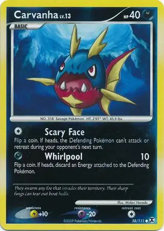 Carvanha 58/111 (Rising Rivals)  - Reverse Holofoil | Good Games Adelaide SA