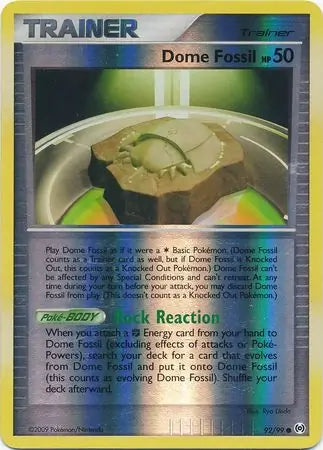 Dome Fossil 92/99 (Arceus)  - Reverse Holofoil | Good Games Adelaide SA
