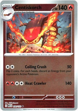 Centiskorch 030/132 (ME01: Mega Evolution)  - Reverse Holofoil | Good Games Adelaide SA