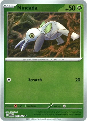Nincada 016/132 (ME01: Mega Evolution)  - Reverse Holofoil | Good Games Adelaide SA