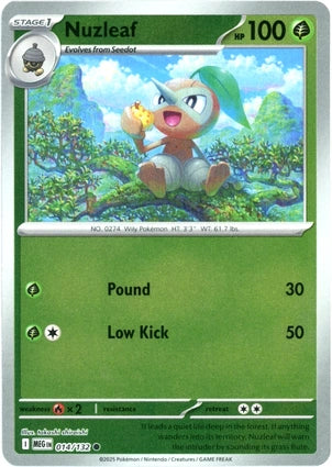 Nuzleaf 014/132 (ME01: Mega Evolution)  - Reverse Holofoil | Good Games Adelaide SA