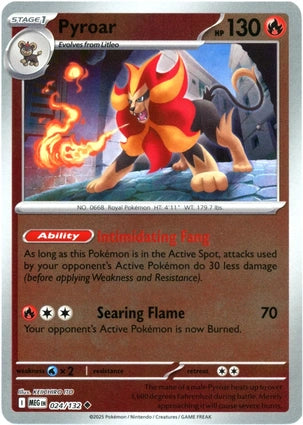 Pyroar 024/132 (ME01: Mega Evolution)  - Reverse Holofoil | Good Games Adelaide SA