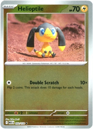 Helioptile 052/132 (ME01: Mega Evolution)  - Reverse Holofoil | Good Games Adelaide SA