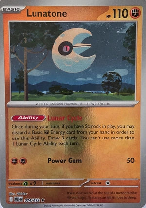 Lunatone 074/132 (ME01: Mega Evolution)  - Reverse Holofoil | Good Games Adelaide SA