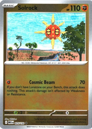 Solrock 075/132 (ME01: Mega Evolution)  - Reverse Holofoil | Good Games Adelaide SA