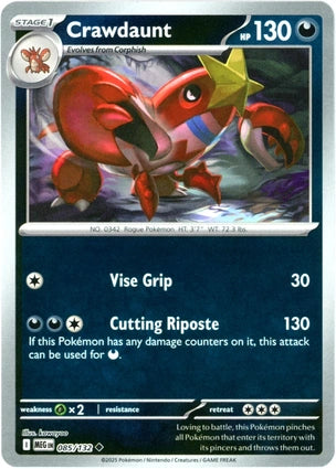 Crawdaunt 085/132 (ME01: Mega Evolution)  - Reverse Holofoil | Good Games Adelaide SA