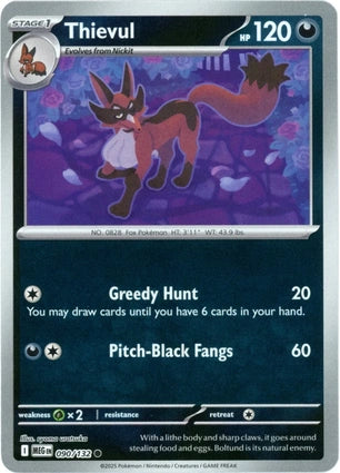 Thievul 090/132 (ME01: Mega Evolution)  - Reverse Holofoil | Good Games Adelaide SA