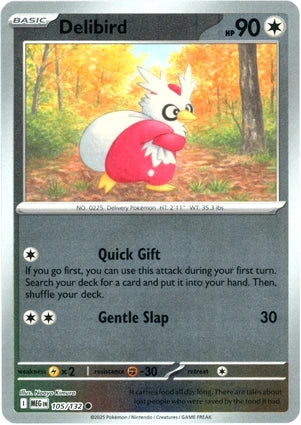 Delibird 105/132 (ME01: Mega Evolution)  - Reverse Holofoil | Good Games Adelaide SA