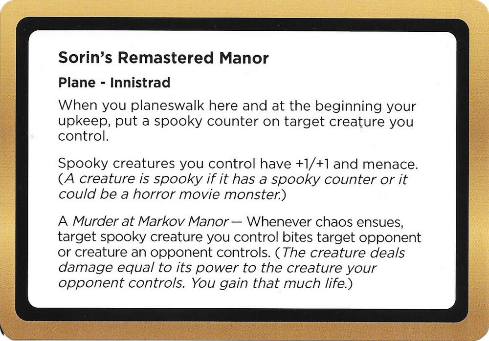 Sorins Remastered Manor Black Lotus Unknown Planechase  (Oversize Cards)  | Good Games Adelaide SA