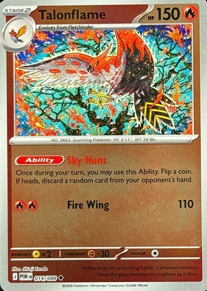 Talonflame 014/088 (ME03: Perfect Order)  - Reverse Holofoil | Good Games Adelaide SA