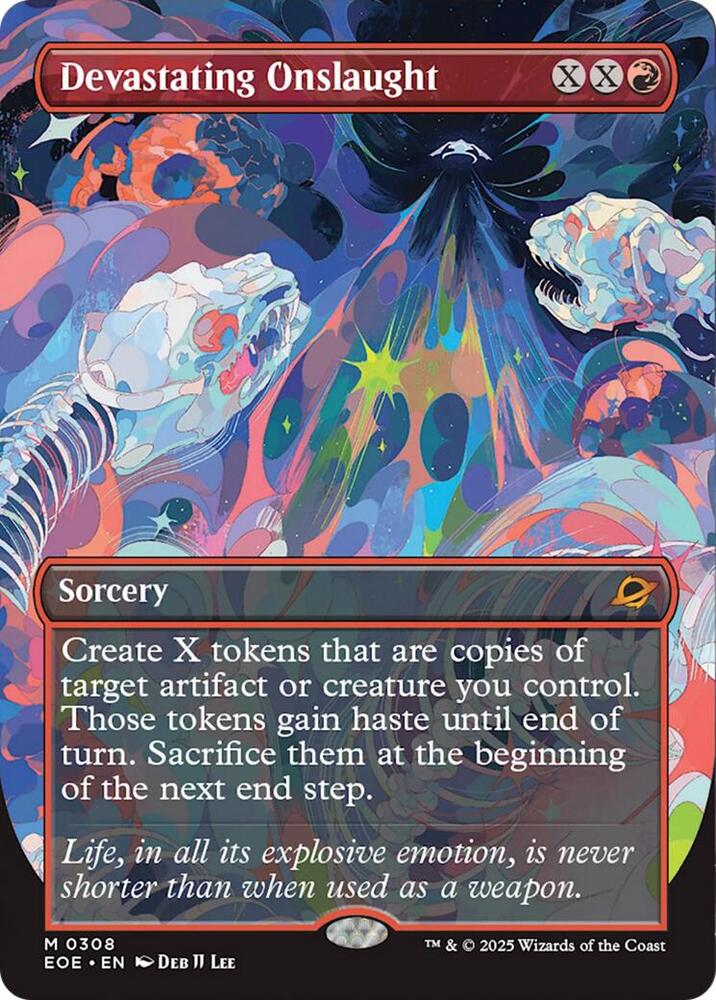 Devastating Onslaught Borderless 308 (Edge of Eternities)  - Foil | Good Games Adelaide SA