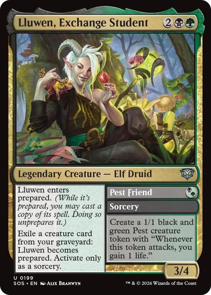 Lluwen, Exchange Student // Pest Friend 199 (Secrets of Strixhaven)  - Foil | Good Games Adelaide SA