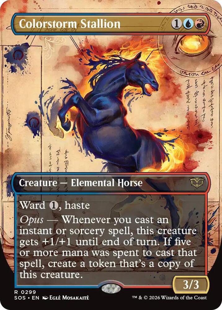 Colorstorm Stallion Borderless 299 (Secrets of Strixhaven)  - Foil | Good Games Adelaide SA