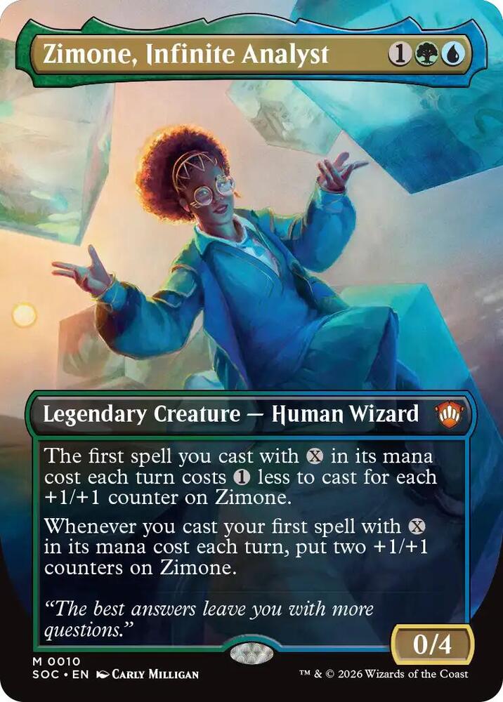 Zimone, Infinite Analyst 10 (Commander: Secrets of Strixhaven)  - Borderless Foil | Good Games Adelaide SA