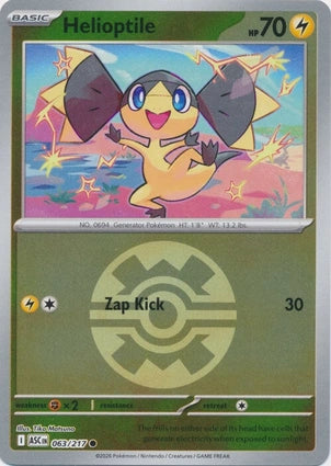 Helioptile 063/217 (ME: Ascended Heroes)  - Reverse Holofoil | Good Games Adelaide SA