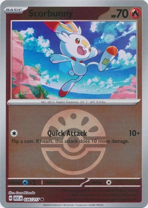 Scorbunny 036/217 (ME: Ascended Heroes)  - Reverse Holofoil | Good Games Adelaide SA