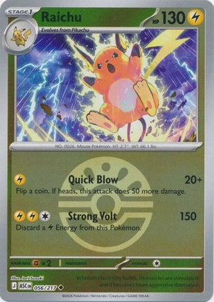 Raichu 056/217 (ME: Ascended Heroes)  - Reverse Holofoil | Good Games Adelaide SA