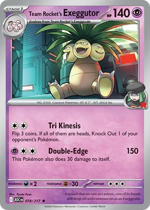 Team Rocket's Exeggutor 078/217 (ME: Ascended Heroes)  - Reverse Holofoil | Good Games Adelaide SA