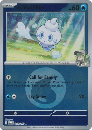 N's Vanillite 049/217 (ME: Ascended Heroes)  - Reverse Holofoil | Good Games Adelaide SA