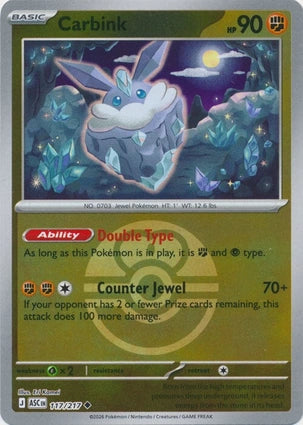 Carbink 117 217 Love Ball 117/217 (ME: Ascended Heroes)  - Reverse Holofoil | Good Games Adelaide SA