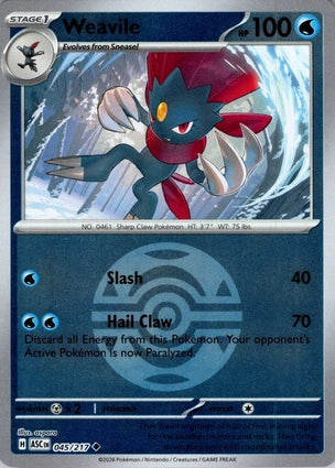 Weavile 045/217 (ME: Ascended Heroes)  - Reverse Holofoil | Good Games Adelaide SA