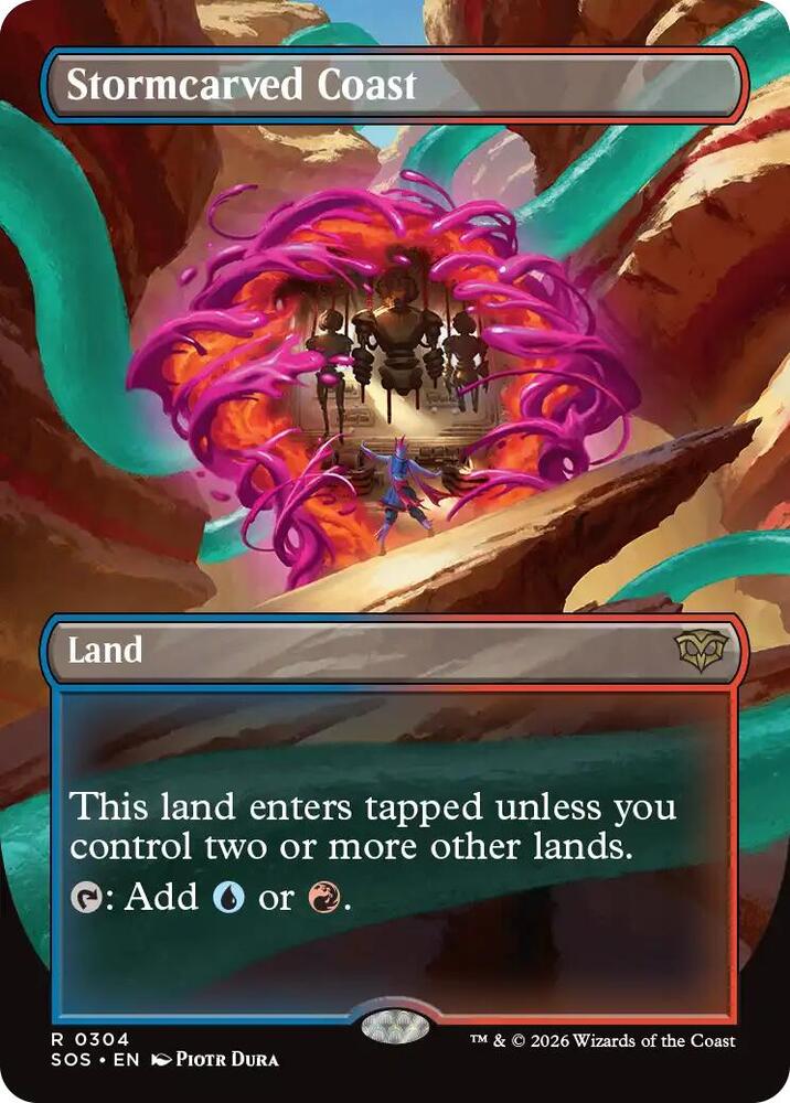 Stormcarved Coast Borderless 304 (Secrets of Strixhaven)  - Foil | Good Games Adelaide SA