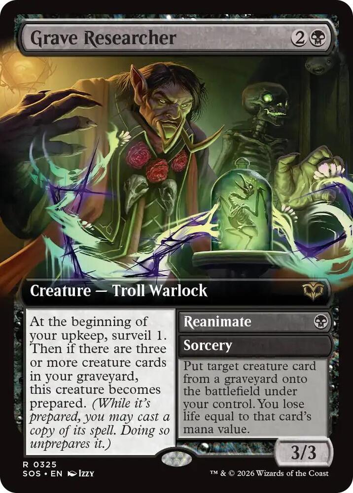 Grave Researcher Extended Art 85 (Secrets of Strixhaven)  - Foil | Good Games Adelaide SA
