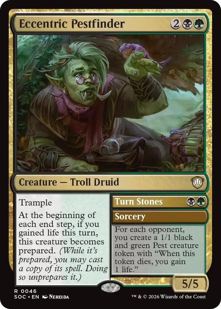 Eccentric Pestfinder // Turn Stones 46 (Commander: Secrets of Strixhaven)  | Good Games Adelaide SA