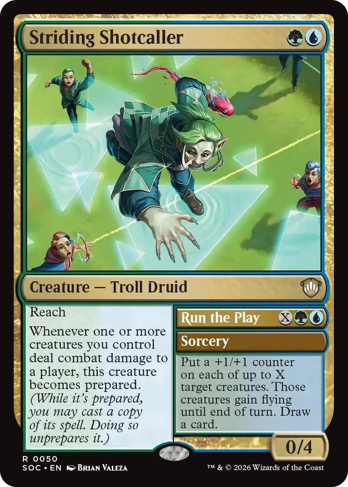 Striding Shotcaller // Run the Play 50 (Commander: Secrets of Strixhaven)  | Good Games Adelaide SA