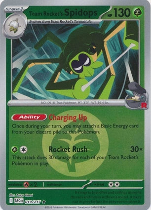 Team Rocket's Spidops 019/217 (ME: Ascended Heroes)  - Reverse Holofoil | Good Games Adelaide SA
