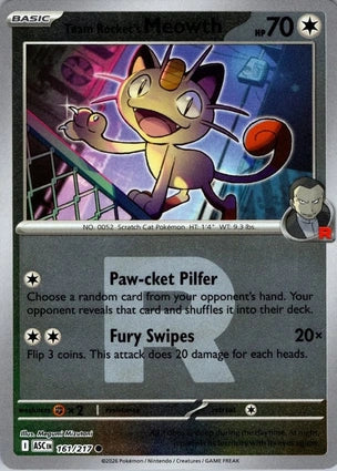 Team Rocket's Meowth 161/217 (ME: Ascended Heroes)  - Reverse Holofoil | Good Games Adelaide SA