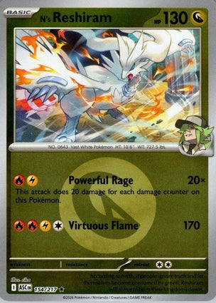 N's Reshiram 154/217 (ME: Ascended Heroes)  - Reverse Holofoil | Good Games Adelaide SA