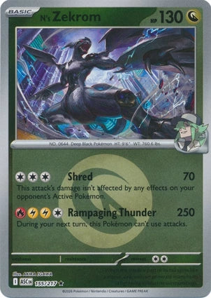 N's Zekrom 155/217 (ME: Ascended Heroes)  - Reverse Holofoil | Good Games Adelaide SA